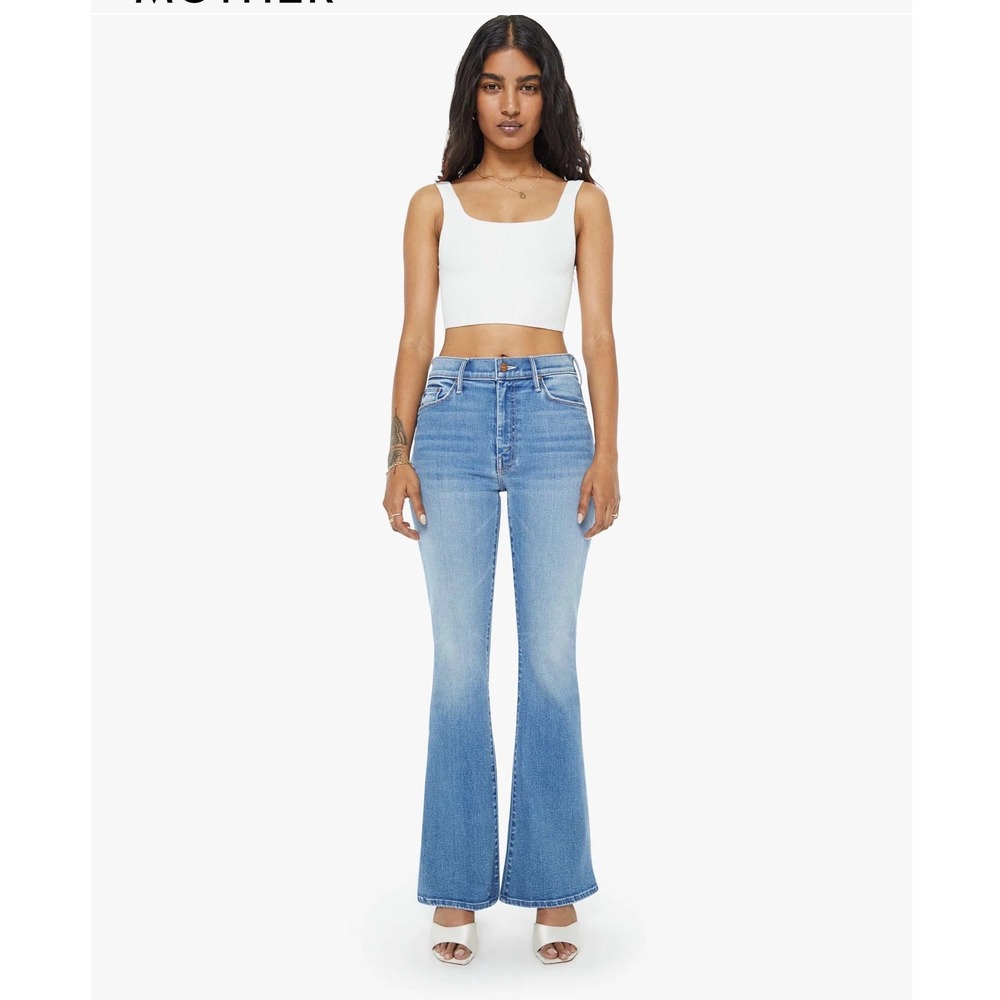 MOTHER Lil' Weekender Layover Flare Blue Jeans Womens 30 Denim Retro Boho Hippie